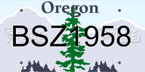 BSZ1958 Oregon License Plate