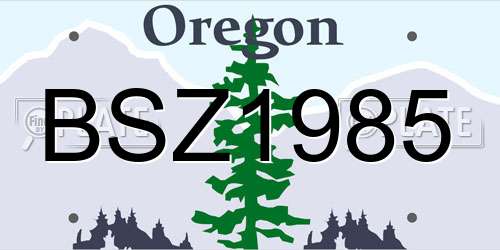 BSZ1985 Oregon License Plate