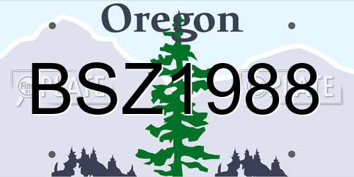 BSZ1988 Oregon License Plate