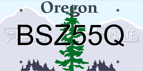 BSZ55Q Oregon License Plate