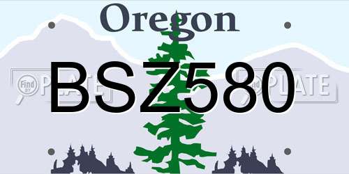 BSZ580 Oregon License Plate