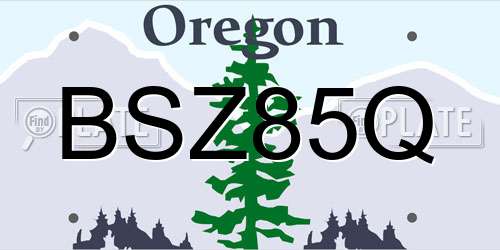 BSZ85Q Oregon License Plate