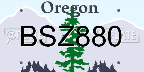 BSZ880 Oregon License Plate