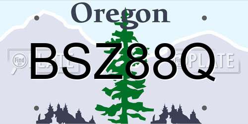 BSZ88Q Oregon License Plate