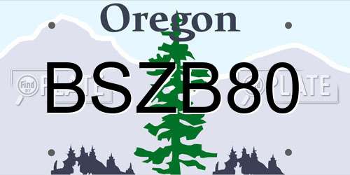 BSZB80 Oregon License Plate