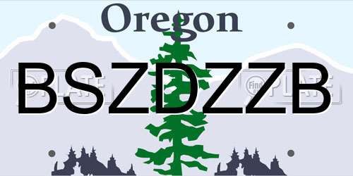 BSZDZZB Oregon License Plate