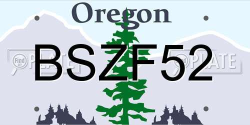 BSZF52 Oregon License Plate