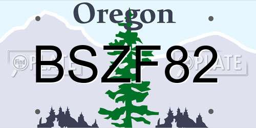 BSZF82 Oregon License Plate