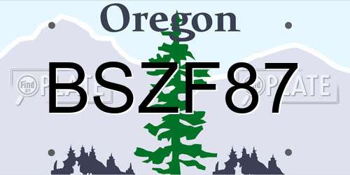 BSZF87 Oregon License Plate