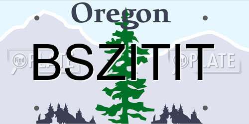 BSZITIT Oregon License Plate