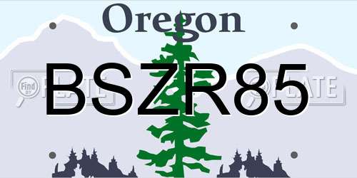 BSZR85 Oregon License Plate