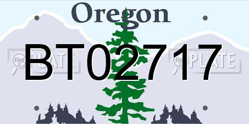 BT02717 Oregon License Plate