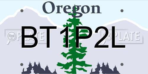 BT1P2L Oregon License Plate