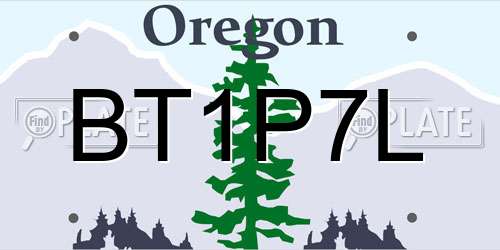 BT1P7L Oregon License Plate