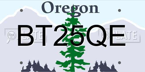 BT25QE Oregon License Plate