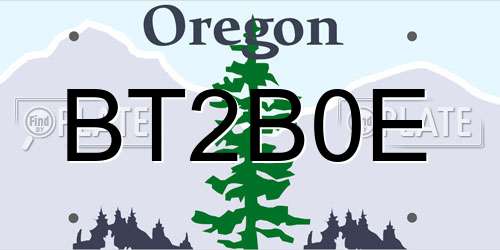 BT2B0E Oregon License Plate