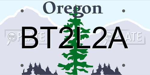 BT2L2A Oregon License Plate