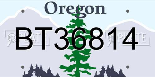 BT36814 Oregon License Plate