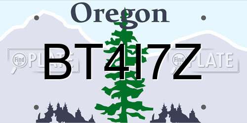 BT4I7Z Oregon License Plate