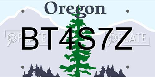 BT4S7Z Oregon License Plate