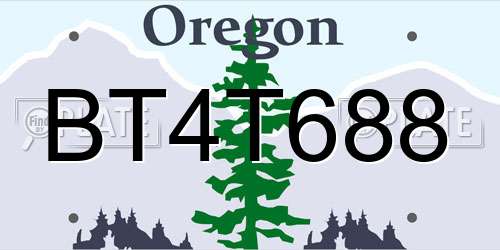 BT4T688 Oregon License Plate