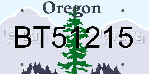 BT51215 Oregon License Plate