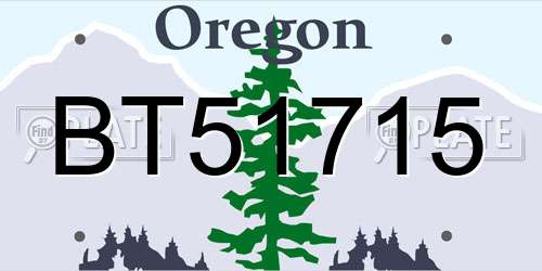 BT51715 Oregon License Plate