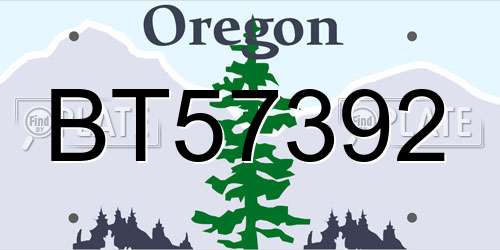 BT57392 Oregon License Plate