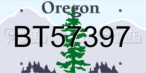BT57397 Oregon License Plate