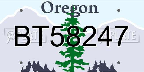 BT58247 Oregon License Plate