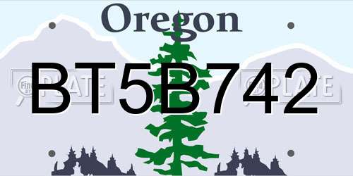 BT5B742 Oregon License Plate