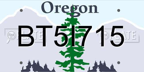 BT5I715 Oregon License Plate