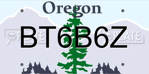 BT6B6Z Oregon License Plate