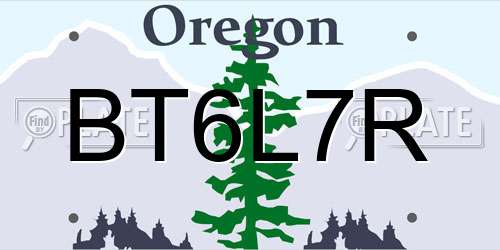 BT6L7R Oregon License Plate