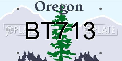 BT713 Oregon License Plate