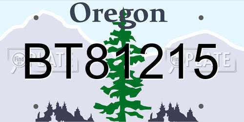 BT81215 Oregon License Plate