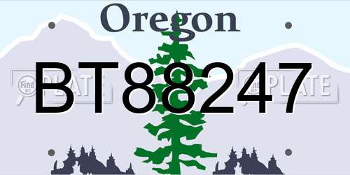 BT88247 Oregon License Plate