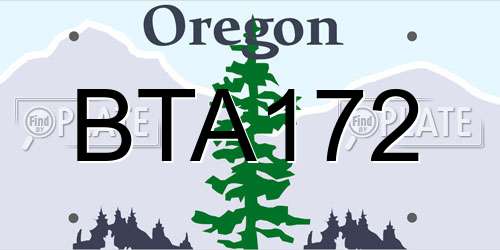BTA172 Oregon License Plate