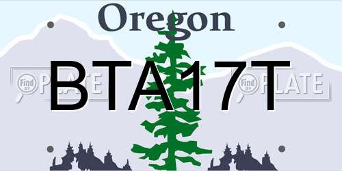 BTA17T Oregon License Plate