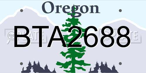 BTA2688 Oregon License Plate