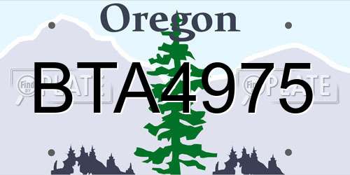 BTA4975 Oregon License Plate