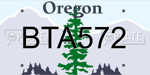 BTA572 Oregon License Plate