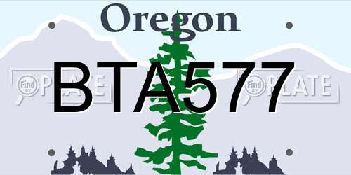 BTA577 Oregon License Plate