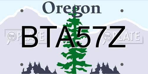 BTA57Z Oregon License Plate