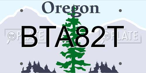 BTA82T Oregon License Plate