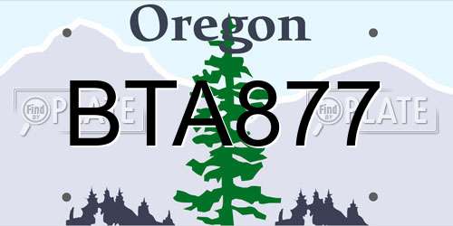 BTA877 Oregon License Plate