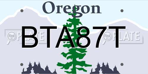 BTA87T Oregon License Plate