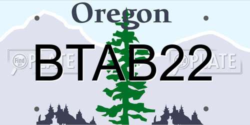 BTAB22 Oregon License Plate