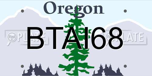 BTAI68 Oregon License Plate