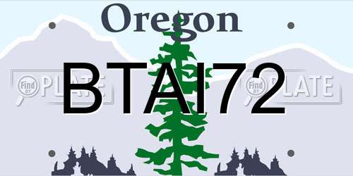 BTAI72 Oregon License Plate